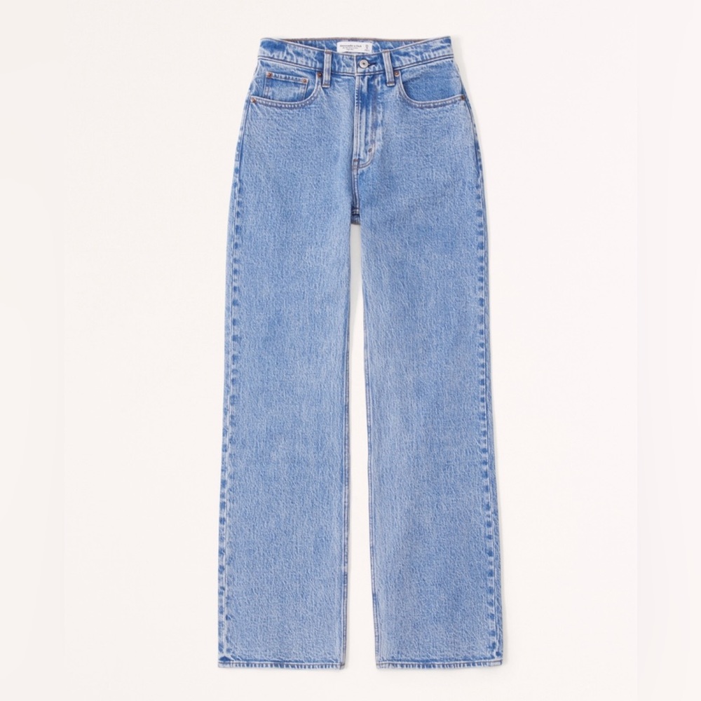 Abercrombie & Fitch curve love high rise 90s relaxed Jean 28 short marble
